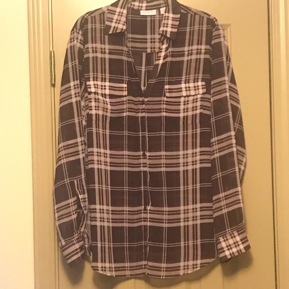 NY&CO button down long sleeve shirt size xl